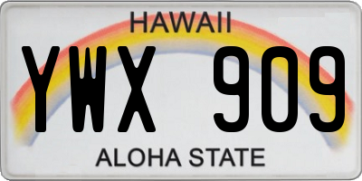 HI license plate YWX909