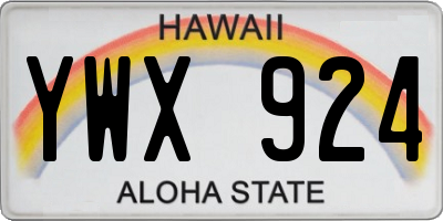HI license plate YWX924