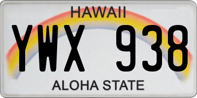 HI license plate YWX938