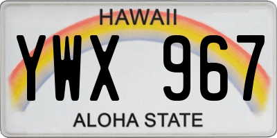 HI license plate YWX967