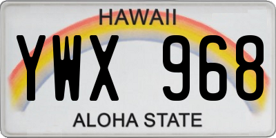 HI license plate YWX968