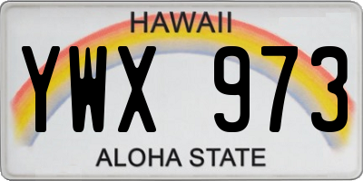 HI license plate YWX973