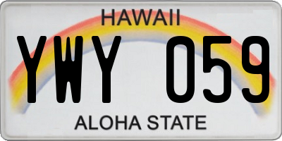 HI license plate YWY059