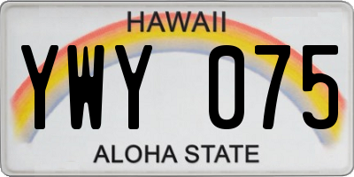 HI license plate YWY075
