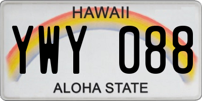 HI license plate YWY088