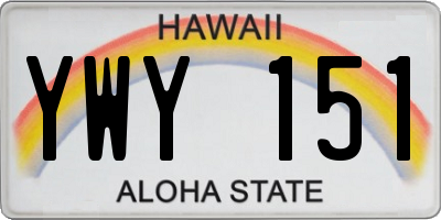 HI license plate YWY151