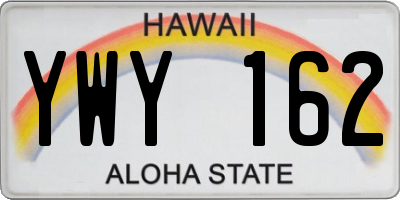 HI license plate YWY162