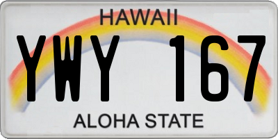 HI license plate YWY167