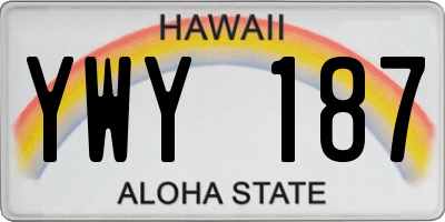 HI license plate YWY187