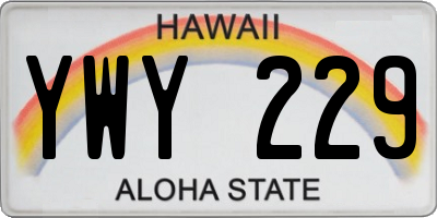 HI license plate YWY229