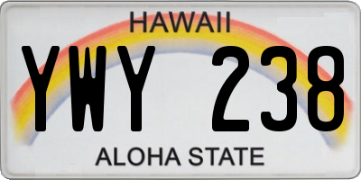 HI license plate YWY238