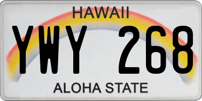 HI license plate YWY268