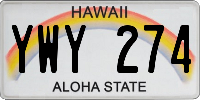 HI license plate YWY274
