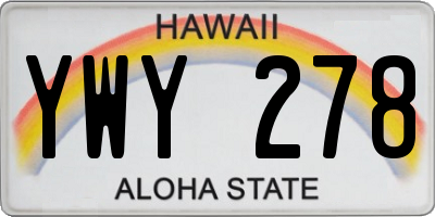 HI license plate YWY278