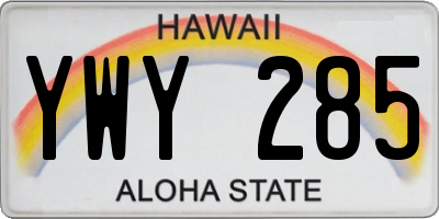HI license plate YWY285