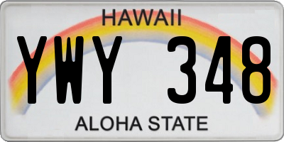 HI license plate YWY348