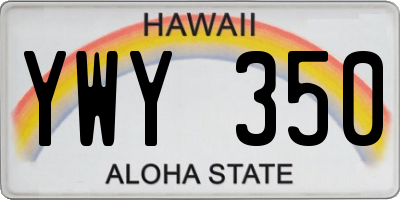 HI license plate YWY350