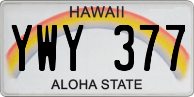 HI license plate YWY377