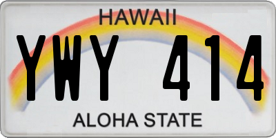 HI license plate YWY414