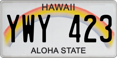 HI license plate YWY423