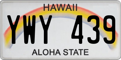 HI license plate YWY439