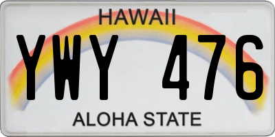 HI license plate YWY476
