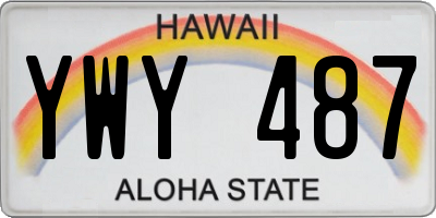 HI license plate YWY487