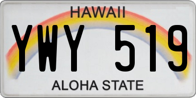HI license plate YWY519