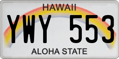 HI license plate YWY553