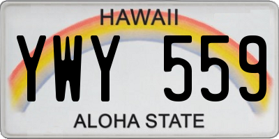 HI license plate YWY559