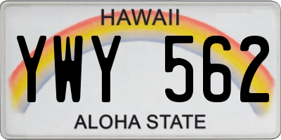 HI license plate YWY562