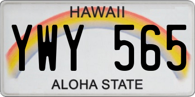 HI license plate YWY565