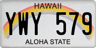 HI license plate YWY579