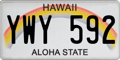 HI license plate YWY592