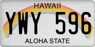 HI license plate YWY596