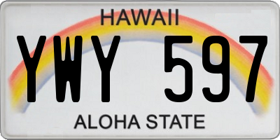 HI license plate YWY597