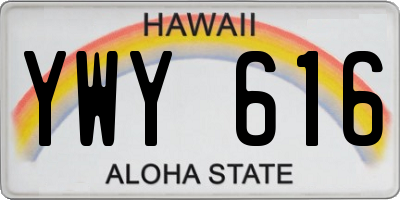 HI license plate YWY616