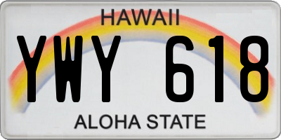 HI license plate YWY618