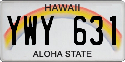 HI license plate YWY631