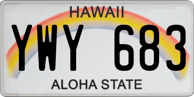 HI license plate YWY683