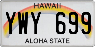 HI license plate YWY699