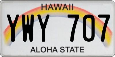 HI license plate YWY707
