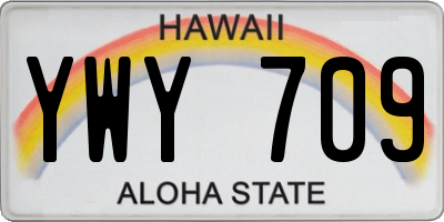 HI license plate YWY709