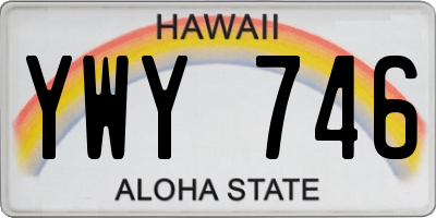 HI license plate YWY746
