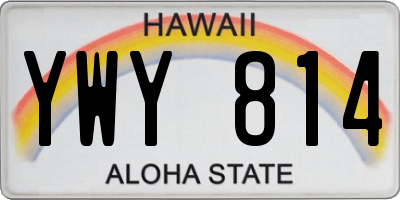 HI license plate YWY814