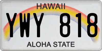 HI license plate YWY818