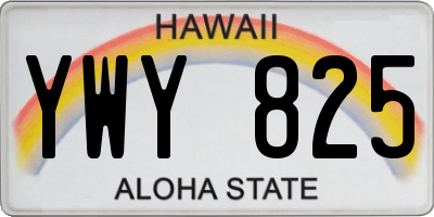 HI license plate YWY825