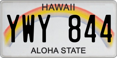 HI license plate YWY844