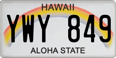 HI license plate YWY849