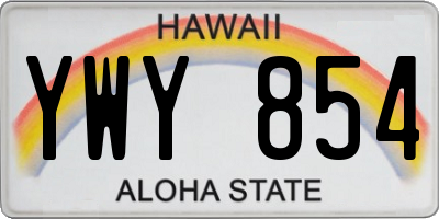 HI license plate YWY854